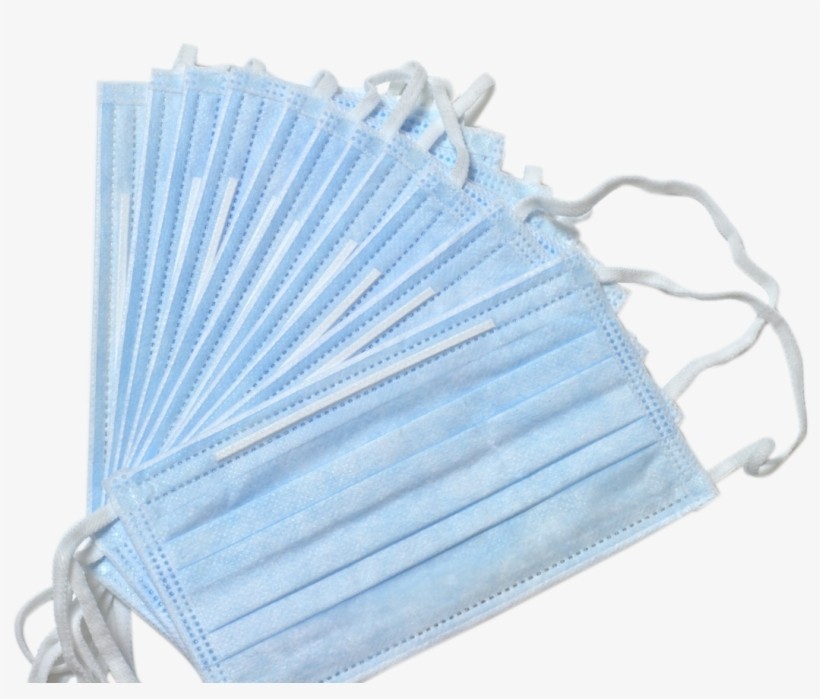 Маска 3-х слойная на резинках Спанбонд голубой уп/50 шт